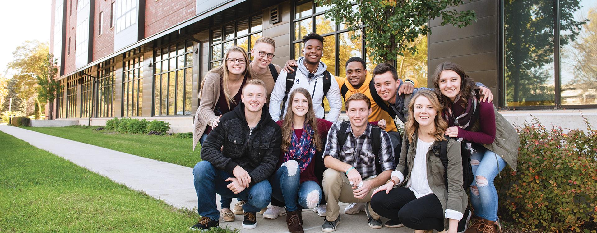 Group of WLC students outside of Aspire Hall